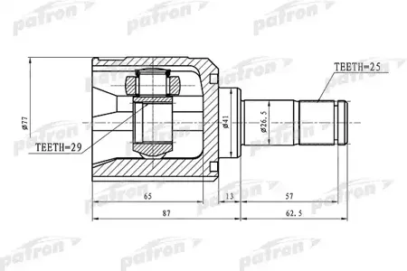 PATRON PCV1392 Шрус внутренний