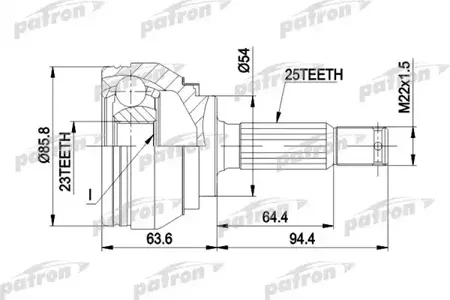 PATRON PCV1404 Шрус