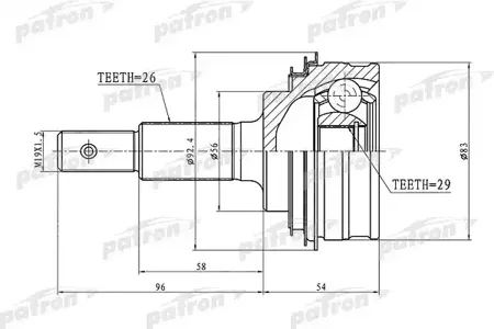 PATRON PCV1440 Шрус