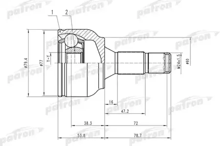 PATRON PCV1456 Шрус