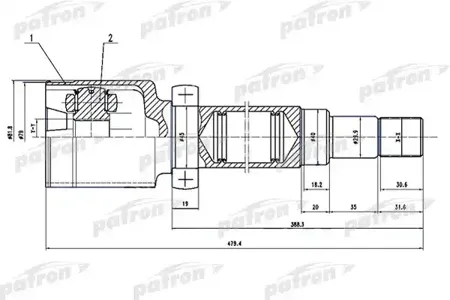 PATRON PCV1497 Шрус Ford Focus 2 08- внутр.прав.