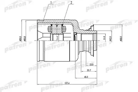 PATRON PCV1512 Шрус Acura MDX 3.5 08- Honda PILOT 3.5 08- внут.