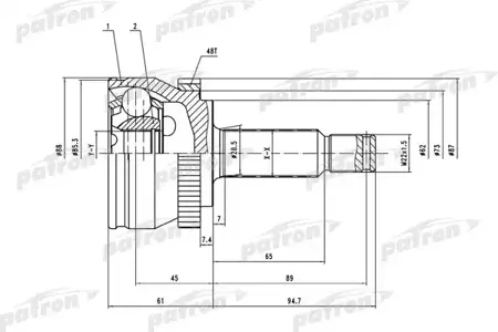 PATRON PCV1661 Шрус