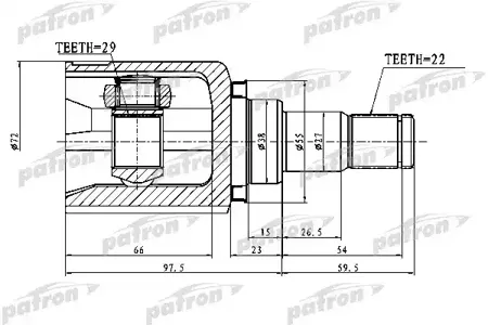 PATRON PCV1750 ШРУС Chevrolet Aveo Aveo 1.4 03 - внутр.
