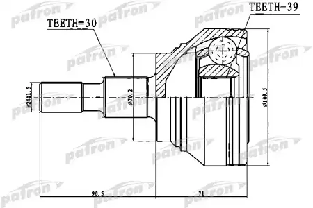 PATRON PCV1756 Шрус Mercedes ML-CLASS 164 2004-2011 нар.