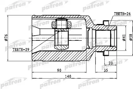 PATRON PCV1758 Шрус внутренний
