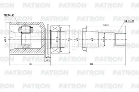 PATRON PCV2099 Шрус Toyota Camry ACV40GSV40 2006- внутр правый