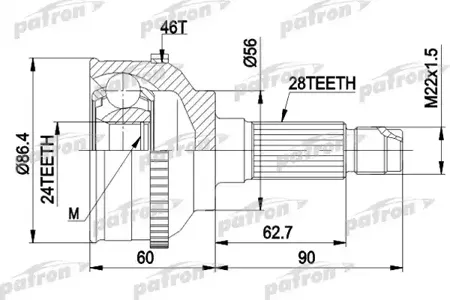 PATRON PCV3295 Шрус