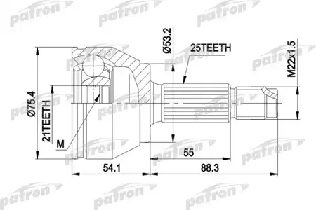 PATRON PCV3385 Шрус