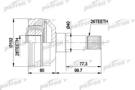PATRON PCV4012 Шрус
