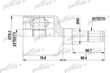 PATRON PCV4014 Шрус Ford Focus 98- внутр.лев.