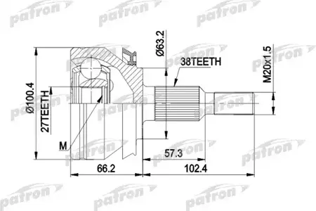 PATRON PCV4032 Шрус