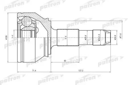 PATRON PCV4598 Шрус