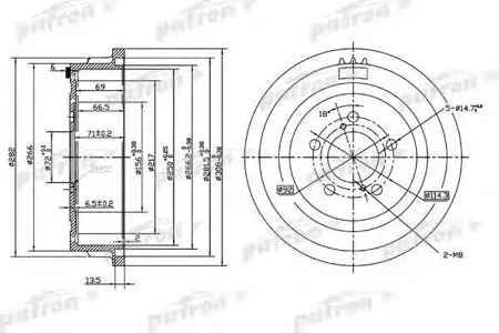 PATRON PDR1003 Барабан тормозной