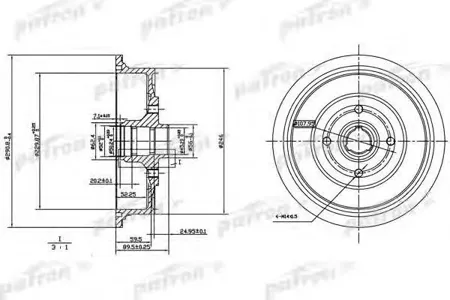 PATRON PDR1200 Барабан тормозной