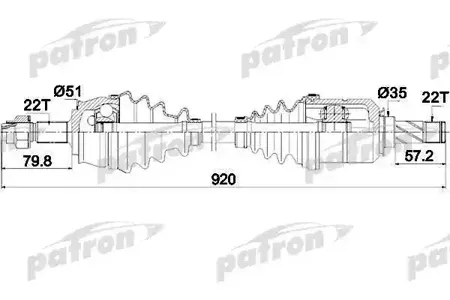 PATRON PDS0284 Полуось