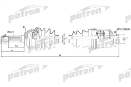 PATRON PDS0301 Вал приводной, правый