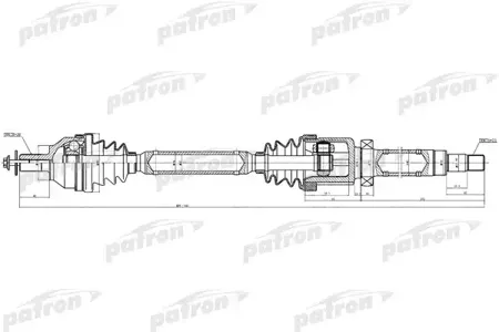 PATRON PDS0381 Приводной вал Ford C-MAX(1.8i) 04-10