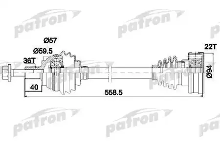 PATRON PDS0410 Вал приводной, передний
