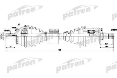 PATRON PDS0439 Полуось