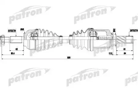 PATRON PDS0452 Полуось