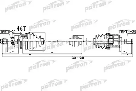 PATRON PDS0494 Полуось