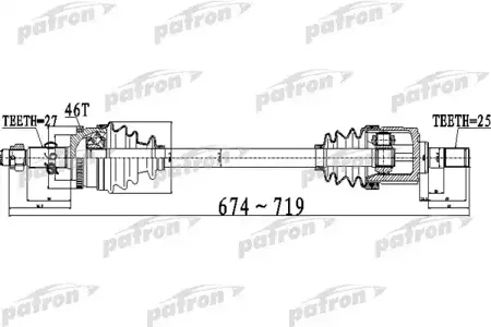 PATRON PDS0496 Полуось