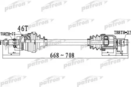 PATRON PDS0498 Полуось