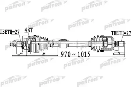 PATRON PDS0506 Вал приводной, передний правый