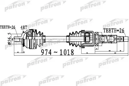 PATRON PDS0536 Полуось