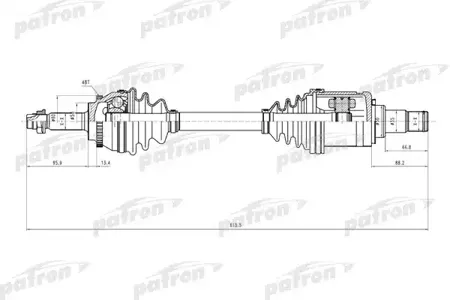 PATRON PDS9107 Вал Toyota Avensis 03- лев.