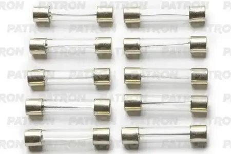 PATRON PFS072 Предохранитель пласт.коробка 10шт AGC Fuse 5A стекло 6.35x32mm
