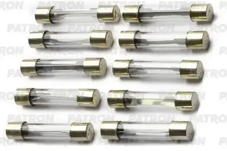 PATRON PFS077 Предохранитель пласт.коробка 10шт AGC Fuse 25A стекло 6.35x32mm