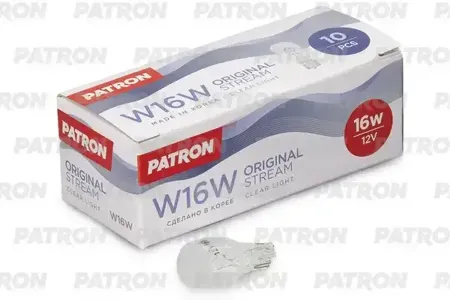 PATRON PLT151216 Лампа W16W 12V 16W W2,1x9,5d