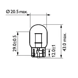 PHILIPS 12071B2 Лампа WY21W Vision 12V 21W WX3x16d B2