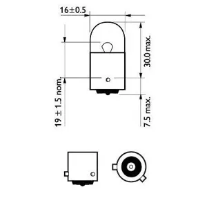 PHILIPS 12093NACP Лампа накаливания, RY10W 12В 10Вт