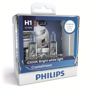 PHILIPS 12258CVSM Лампа Галоген. H1 12V- 55W Crystal Vision +W5W