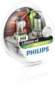 PHILIPS 12342LLECOS2 Лампы к-кт H4 12V 55W LongLife EcoVision, пласт.2 шт.