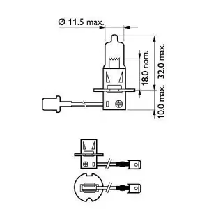 PHILIPS 12455RAC1 Лампа H3 12V 100W Pk22s
