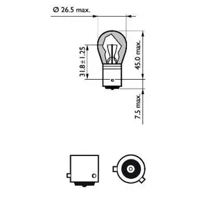 PHILIPS 12496LLECOCP Лампа PY21W 12V 21W BAU15s YELLOW