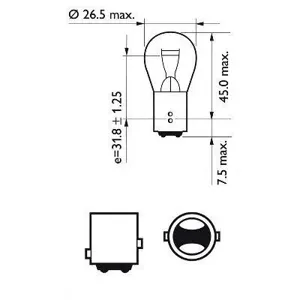 PHILIPS 12499LLECOCP Лампа P215W 12V 215W BAY15d