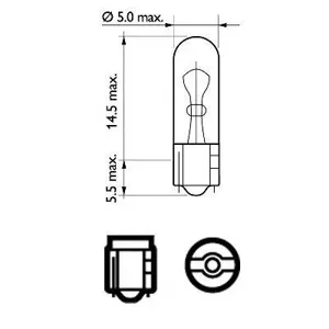PHILIPS 12521CP Лампа WB T5 12521 12V 1W (Картонная упаковка)
