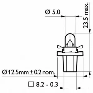 PHILIPS 12603CP Лампа 12V 1.2W BAX8.5d голубой патрон PHILIPS