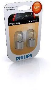 PHILIPS 12821B2 к-кт ламп (R5W) 5W 12V BA15S габаритподсвет.номерного знака (2шт. в блистере)