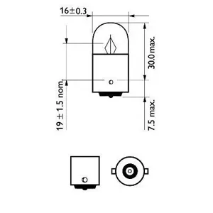 PHILIPS 12821LLECOCP Лампа R5W 12V 5W BA15s