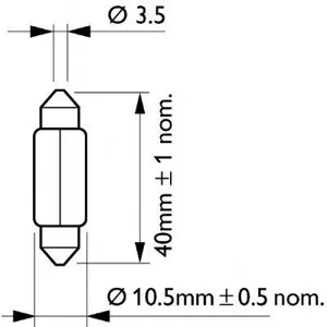 PHILIPS 12866B2 Лампа накаливания C10W 12В 10Вт