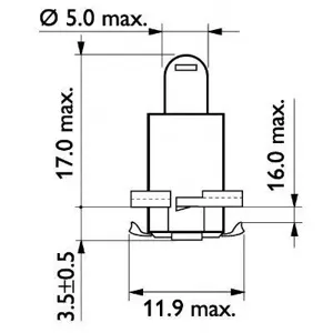 PHILIPS 24029CP АВТОЛАМПА BAX 24029 24V 1.2WBAX8,5D/2 YELLOW CP