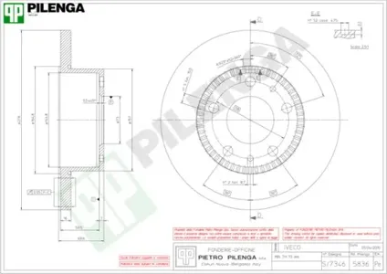 PILENGA 5836 Диск тормозной зад, прав, лев