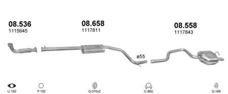 POLMOSTROW 30143 Глушитель выхлопных газов конечный