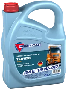 PROFI-CAR 37105 Моторное масло PROF 15W40 5л Diesel POWER Truck TURBO нминерACEA E7,A3B4, API CI-4S, Mercedes 228.3,VDS-3